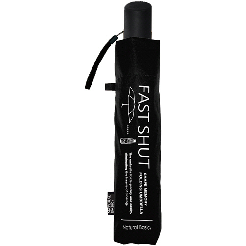 ﾌｧｽﾄｼｬｯﾄ 形状記憶折りたたみ傘 ﾌﾞﾗｯｸ 1本画像