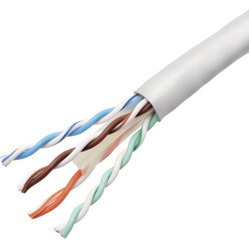 CAT6A対応　長尺LANケーブル　ホワイト　100m　RoHS指令準拠(10物質)　1箱 ホワイトカラーの長尺LANケーブルが束ねられた状態