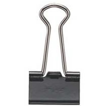 ﾀﾞﾌﾞﾙｸﾘｯﾌﾟ 豆 口幅15mm 黒 徳用 1箱(100個)