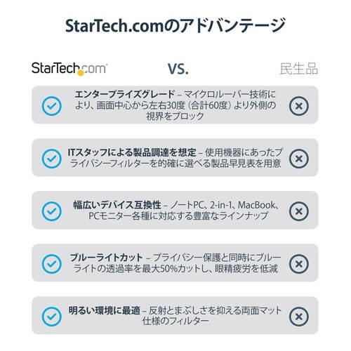 のぞき見防止プライバシーフィルター　13.5型Surface　Laptop/Book対応　1枚 透明のフィルターが装着されたノートパソコンの画面、側面から見た状態