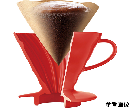 V60透過ドリッパ-02 セラミックR 真上から見た、シャープな形状と滑らかな表面が特徴の白色ドリッパー