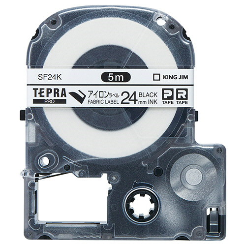 ﾃﾌﾟﾗ PRO ﾃｰﾌﾟｶｰﾄﾘｯｼﾞ ｱｲﾛﾝﾗﾍﾞﾙ 24mm 黒文字 1個画像