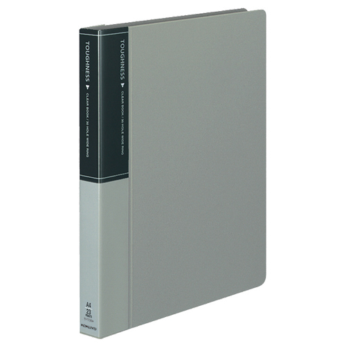 ｸﾘﾔｰﾌﾞｯｸ(ﾀﾌﾈｽ) 替紙式 A4ﾀﾃ 30穴 23ﾎﾟｹｯﾄ付属 背幅33mm ｸﾞﾚｰ 1ｾｯﾄ(10冊)画像