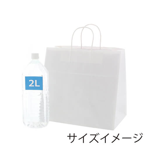 箱ものを入れるのにピッタリ！汎用性の高いツヤのある白無地の手提げ紙袋