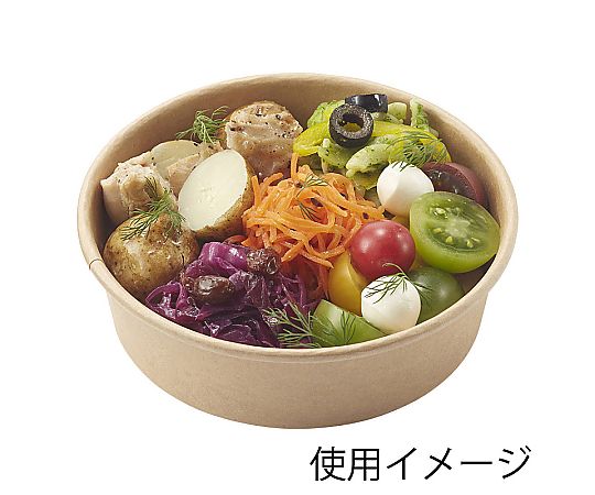 食品容器 未晒ペーパーボウル 浅型 500ml 25個入 浅型のペーパーボウルが整然と並んでいる様子