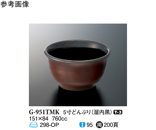 5寸どんぶり 溜内黒 60個入