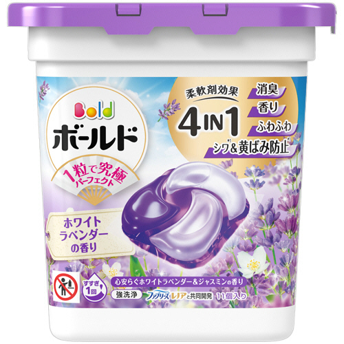 ﾎﾞｰﾙﾄﾞ ｼﾞｪﾙﾎﾞｰﾙ4D ﾎﾜｲﾄﾗﾍﾞﾝﾀﾞｰ&ｼﾞｬｽﾐﾝの香り 本体 1ﾊﾟｯｸ(11個)画像