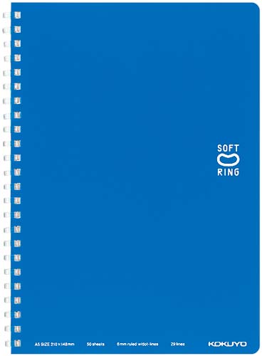 ソフトリングノート　Ａ５ドットＢ罫５０枚　青×５画像