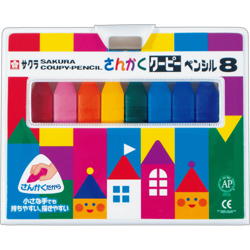 さんかくｸｰﾋﾟｰﾍﾟﾝｼﾙ 8色(各色1本) 1ﾊﾟｯｸ画像