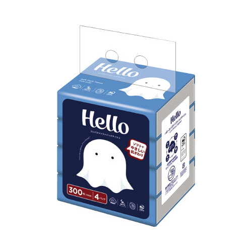 ハローコンパクトソフトパックティシュ×４