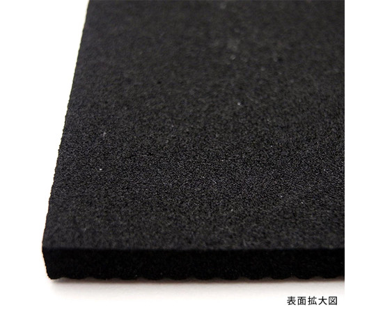 EPDMゴムスポンジ　グリップ　縦10cm×横10cm×厚み5mm 表面が滑らかで、四隅が丸みを帯びた状態