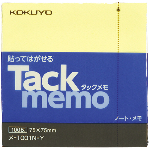 ﾀｯｸﾒﾓ(ﾉｰﾄﾀｲﾌﾟ) 正方形 75×75mm 黄 1冊画像