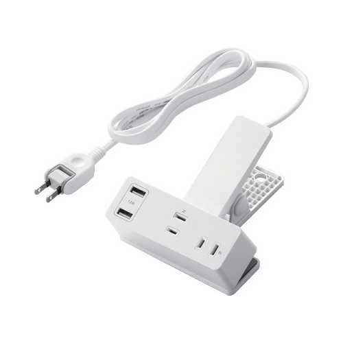 ＵＳＢクリップタップ　ＵＳＢＡ×２　１．５ｍ　白画像