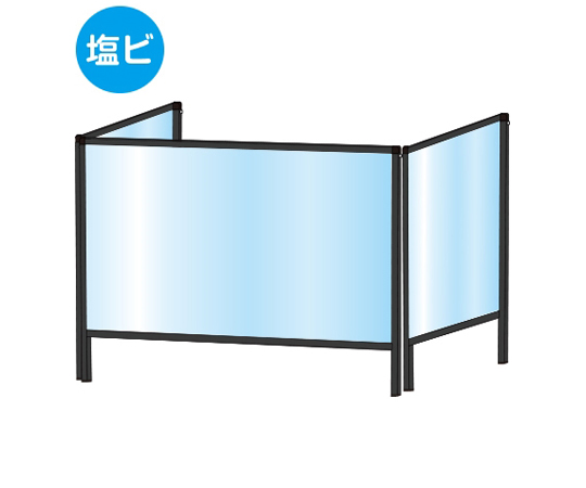 ブラックパーテーションスタンド　三面　600×900mm　（塩ビ仕様）画像