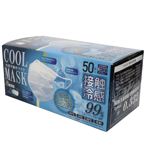 冷感不織布ﾏｽｸ ふつうｻｲｽﾞ ﾎﾜｲﾄ 1箱(50枚)画像