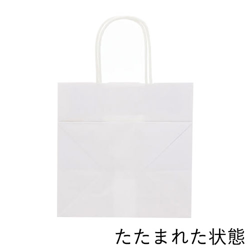 お土産、お弁当などにおすすめ！マチが広く高さが低い白無地の手提げ紙袋
