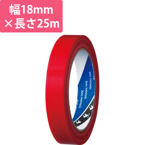 貼ってはがせるP-カットテープ　細幅　No.4142　18mm×25m　厚み約0.15mm　赤　1巻画像