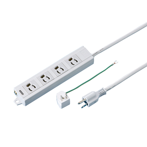 OAﾀｯﾌﾟ 抜け止め 通電ﾗﾝﾌﾟ･ﾏｸﾞﾈｯﾄ付 3P･4個口 1.0m 1個画像