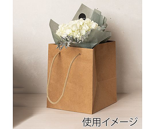 手提げ紙袋　アレンジバッグ　SS　未晒無地　NEW　10枚 無地の手提げ紙袋が10枚、整然と積み上げられた状態