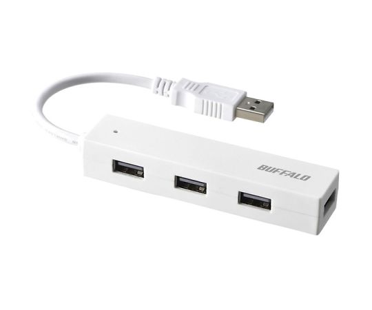 USB2.0　バスパワー　4ポート　ハブ　ホワイト