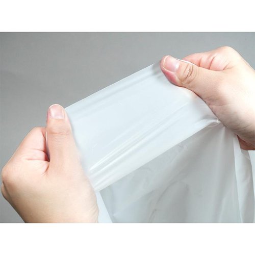 LDゴミ袋 nocoo(ノクー) 業務用ポリ袋 45L 白半透明 10枚 0.030mm 日本サニパック 白半透明のポリ袋が10枚セットで重なった状態