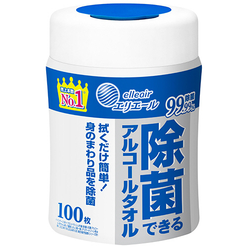 ｴﾘｴｰﾙ 除菌できるｱﾙｺｰﾙﾀｵﾙ 本体 1本(100枚)画像