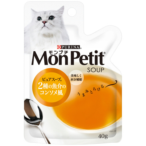 ﾓﾝﾌﾟﾁﾋﾟｭｱｽｰﾌﾟ 2種の魚介のｺﾝｿﾒ風 40g 1ｾｯﾄ(12ﾊﾟｯｸ)画像