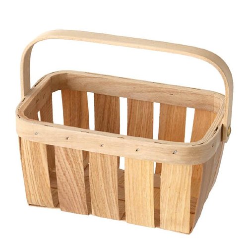 ラッピング用品 WSB-BKM ウッドスリットバスケット/ハンドル付-M(6個) ヘッズ画像