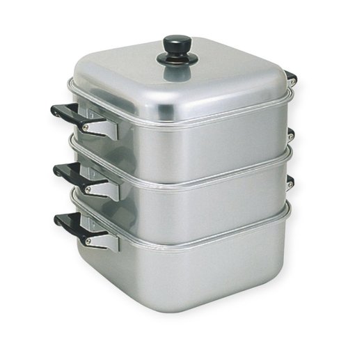調理用品 アカオ アルマイト角蒸器 1重 28cm