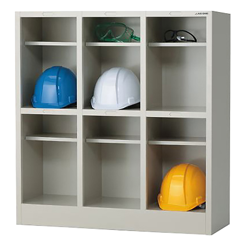 ヘルメットスマート収納庫（中棚付）　3列2段（6人用）画像