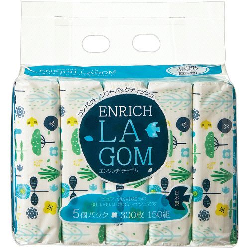 ｴﾝﾘｯﾁﾗｰｺﾞﾑ ｿﾌﾄﾊﾟｯｸﾃｨｯｼｭ 150組/個 1ｾｯﾄ(120個:5個×24ﾊﾟｯｸ)画像