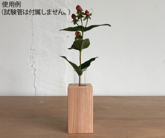 木製　試験管立て　SiTATEキューブ 木目の質感が際立つ、試験管がすっきりと収まったシンプルなデザイン