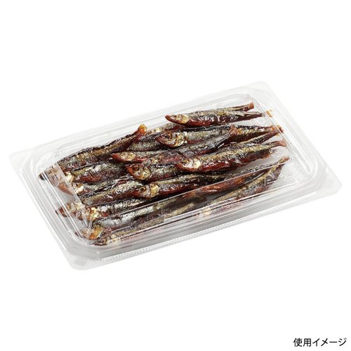 鮮魚トレー AP-CL18-12(15) エコ エフピコ 上から見下ろした新鮮な魚が並ぶトレーの様子