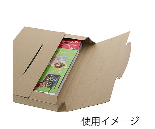ダンボール　ラクポスBOX　330-30　10枚 深い色合いの段ボール箱が整然と並んでいる様子
