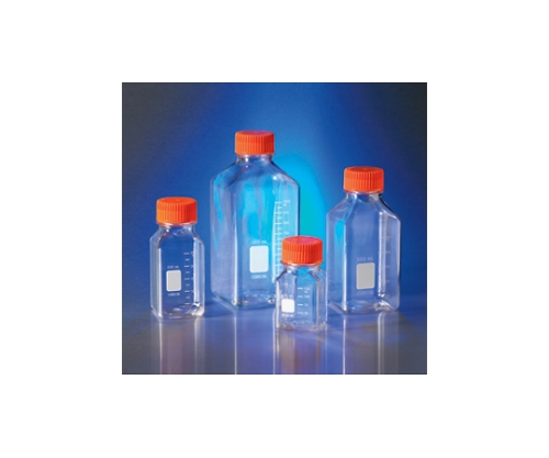 ストレージボトル角型 PET製250ml 45mmオレンジキャップ付き、個別包装 1ケース（12個×2パック入）画像