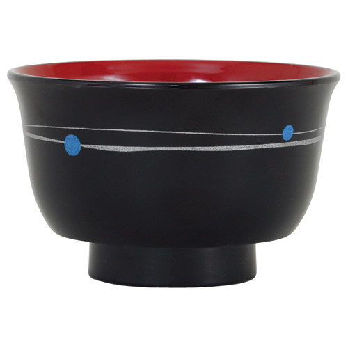 汁椀 遊水玉 黒 1個画像