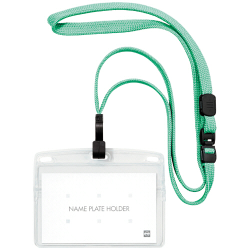 吊り下げ名札 ﾌｯｸ式 ﾖｺ名刺ｻｲｽﾞ ﾐﾝﾄｸﾞﾘｰﾝ 1ﾊﾟｯｸ(10個)画像