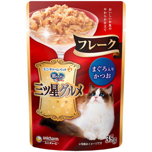 銀のｽﾌﾟｰﾝ 三ﾂ星ｸﾞﾙﾒﾊﾟｳﾁ ﾌﾚｰｸ まぐろ入かつお 35g 1ｾｯﾄ(16ﾊﾟｯｸ)画像