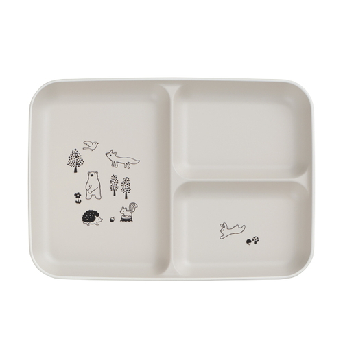 ランチプレート 子供用 15cm 森の仲間たち 子供用食器 プラスチック グレー画像