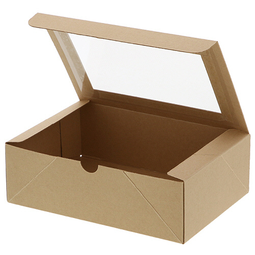 食品容器 ﾈｵｸﾗﾌﾄ 窓付ﾎﾞｯｸｽ L 1ｾｯﾄ(200枚:20枚×10ﾊﾟｯｸ)画像