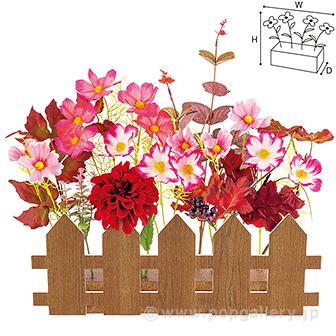 コスモス垣根アレンジ画像