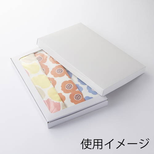 フィルム付き中枠で高級感UP！3枚組フェイスタオルに最適なギフトボックス（白）