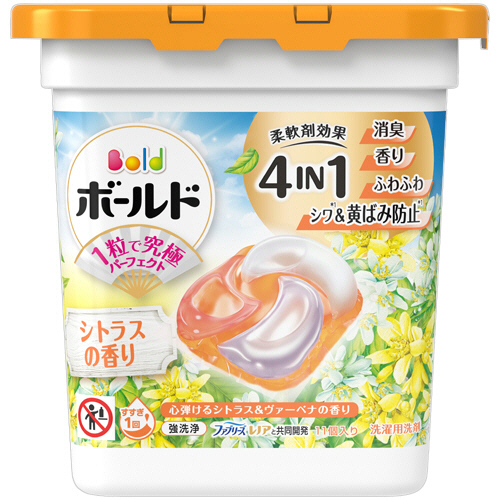 ﾎﾞｰﾙﾄﾞ ｼﾞｪﾙﾎﾞｰﾙ4D 心弾けるｼﾄﾗｽ&ｳﾞｧｰﾍﾞﾅの香り 本体 1ﾊﾟｯｸ(11個)画像