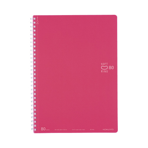 ソフトリングノートドット入罫線Ｂ５ライトピンクｘ５画像