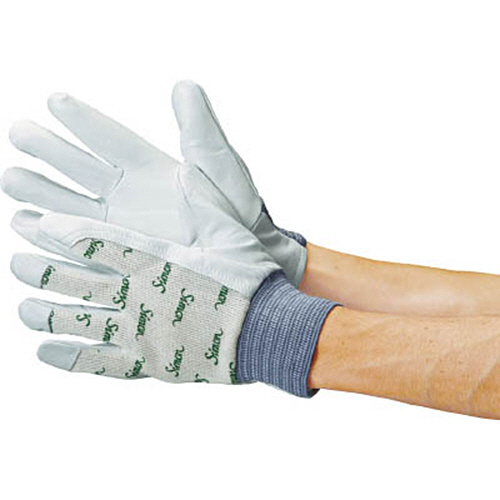 牛本革手袋 甲ﾒﾘﾔｽ袖口ｺﾞﾑﾀｯｸ 129白 LL寸 1双画像