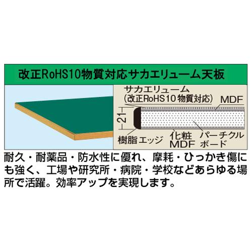 一人用作業台KTタイプ(中棚付) KT-102FEN 出入り口付近に設置された作業台の正面。