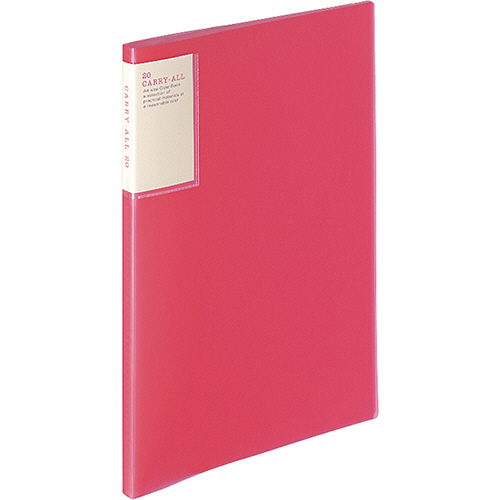 ｸﾘﾔｰﾌﾞｯｸ(ｷｬﾘｰｵｰﾙ)固定式･背ﾎﾟｹｯﾄ A4ﾀﾃ 20ﾎﾟｹｯﾄ 背幅13mm ﾋﾟﾝｸ 1ｾｯﾄ(6冊)画像