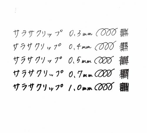 サラサクリップ 1.0mm 黒 黒いボディにシルバーのクリップ部分が見える状態