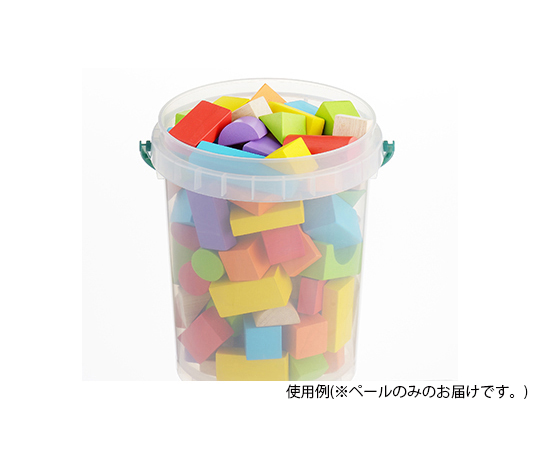 ポリプロペール 5L 本体 グリーン パッケージの上部が見え、側面に取っ手がついた状態