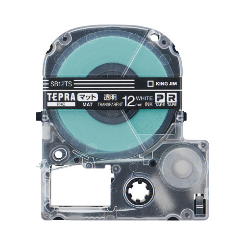 テプラ　ＰＲＯテープ　透明つや消し　１２ｍｍ白文字